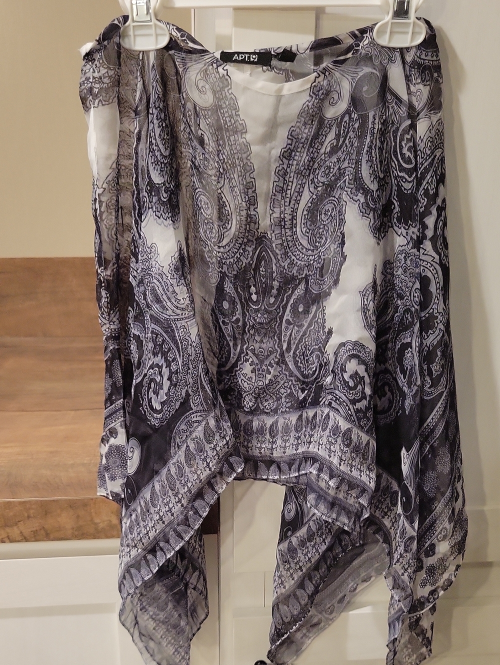 Apt. 9 Black & White Paisley Sheer Tunic